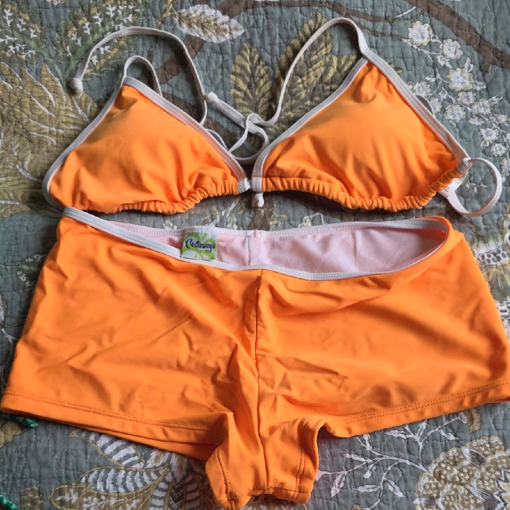 Castaways Orange/white Swimsuit